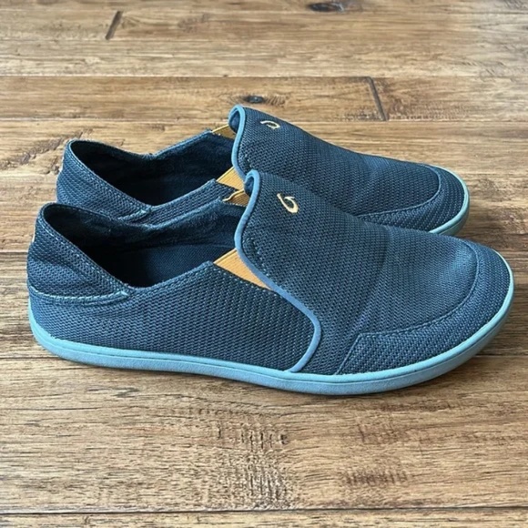 OluKai Nohea Mesh Slip On Sneakers Shoes Drop In Heel Dark Gray Mens Size 9 - Picture 1 of 10